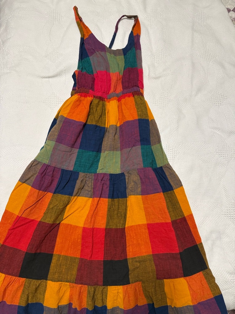 Tiered Plaid Maxi Dress rujuta sheth cotton summer dress